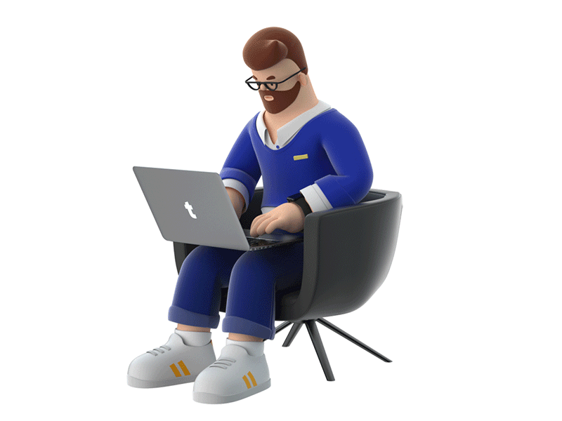 Computer work 3d 3d art blender c4d character cinema 4d company computer design gif illustration octane people work