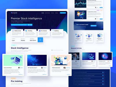 INVESTO Concept Web design blue crypto wallet finance modern rebound responsive stock trading trading ui web web design web design agency web design and development web designer website website design