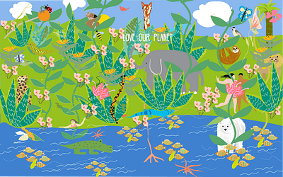 Earth Day 2022. Love Our Planet. branding bright design graphic design illustration vector