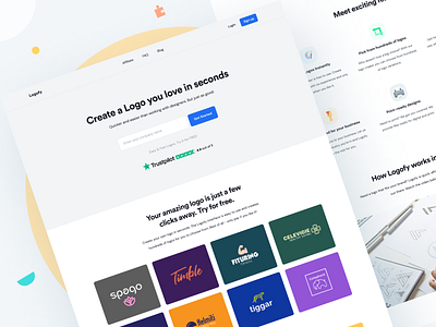 Logofy - Online logo builder site app application brand builder dashboard design editor home page icon logo print design product design saas software typography ui ux web web design website