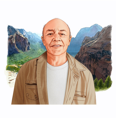 Bob Van Stee digital drawn folioart helen green illustration landscape portrait realist