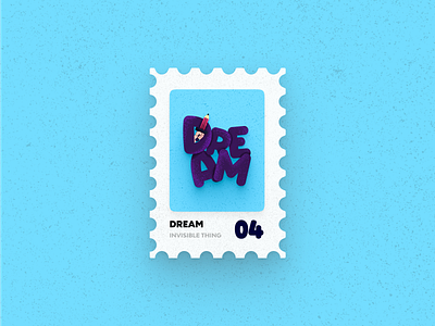 Post Stamp Series: Dream 3d artist dream freebies illustration logo minimalist typography typography art vector