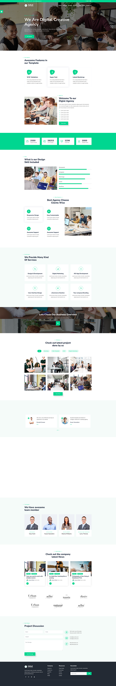 Jabal - Digital Agency One Page HTML Template digital agency template one page template