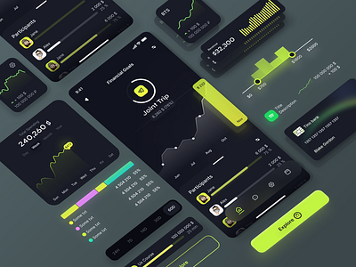 Data visualization app UI-kit | UI elements app bars charts data data visualization design system graphs ui ui kit uikit ux