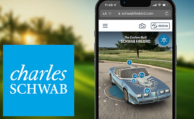 “Schwab Firebird” AR Experience for Charles Schwab Challenge 3d animation ar augmented reality branding fan engagement finance financial golf mobile pga