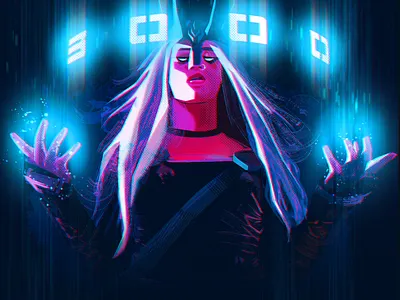 All Hail the Techno Algorithm Witch illustration illustrations photoshop visualdesign