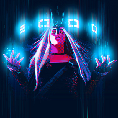 All Hail the Techno Algorithm Witch illustration illustrations photoshop visualdesign