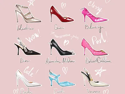 Multibrand Designer Fashion Heels design fashion fashion app fashion brand fashion design fashion icon fashion illustration fashion illustrator fashion logo fashion post fashion shop fashion sketch heels illustraion illustration illustration art illustrations illustrator illustrator design pumps