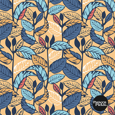 Mint Leaves Pattern art flat floral pattern illustration illustrator leaf pattern pattern a day pattern design surface pattern surfacedesign vector