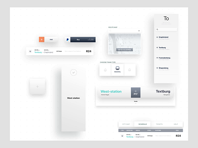 UI-elements - train tickets buying interface after effects animation interaction design interactive kiosk interface tickets train ui elements web design