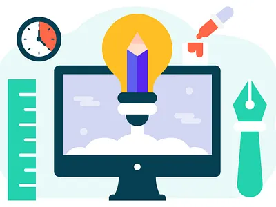 Custom Designs bulb computer creative custom design designs illustration vector vectors
