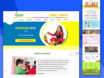 playschool website redesign web ui webdesign website design