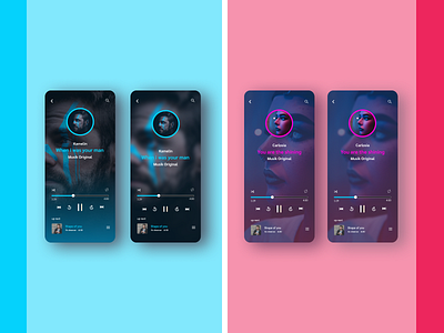 UI Screen Design for Music Application animation app clean design graphic design icon illustrator ui ux web