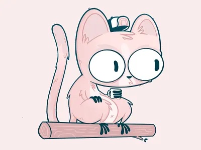 mouse lemur (colours) 80s animal blake stevenson caffeine cartoon character design coffee coffee shop creature cute eyes forest illustration jetpacks and rollerskates lemur retro simple ui ux videogame