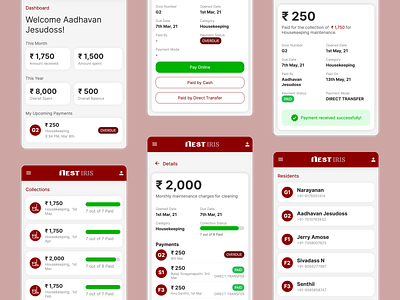 Apartment Payments Tracker app design icon minimal typography ui ux web