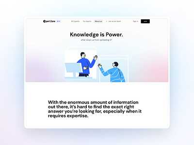 Xpert Zone - About us clean design gradient interaction landing page ui ux web web design website