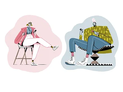 Infinite Scrolling character character design characters drawing editorial fashion flat floral graphic illustration instagram man media pattern retro sneakers socials texture vector woman