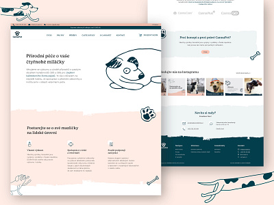 CannaPet - CBD e-commerce landing page cbd dark green dog ecoomerce illustration landing page pets red
