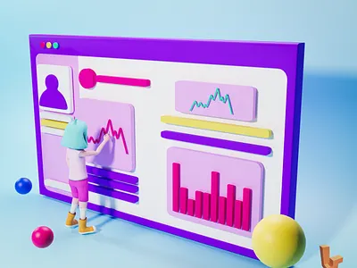 Friendly UI 3D Model 3d art 3d illustration creative design graphicdesign ui uiuxdesign