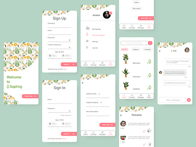 Plant Exchange App appdesign figmadesign plantapp plantappdesign uidesign uxdesign