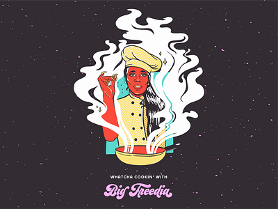 Big Freedia Cooking Show bounce music branding colorful cook cooking cooking class cooking show digital painting entertainment entertainment logo illustration louisiana merch design merchandise merchandise design merchandising music music art new orleans queen