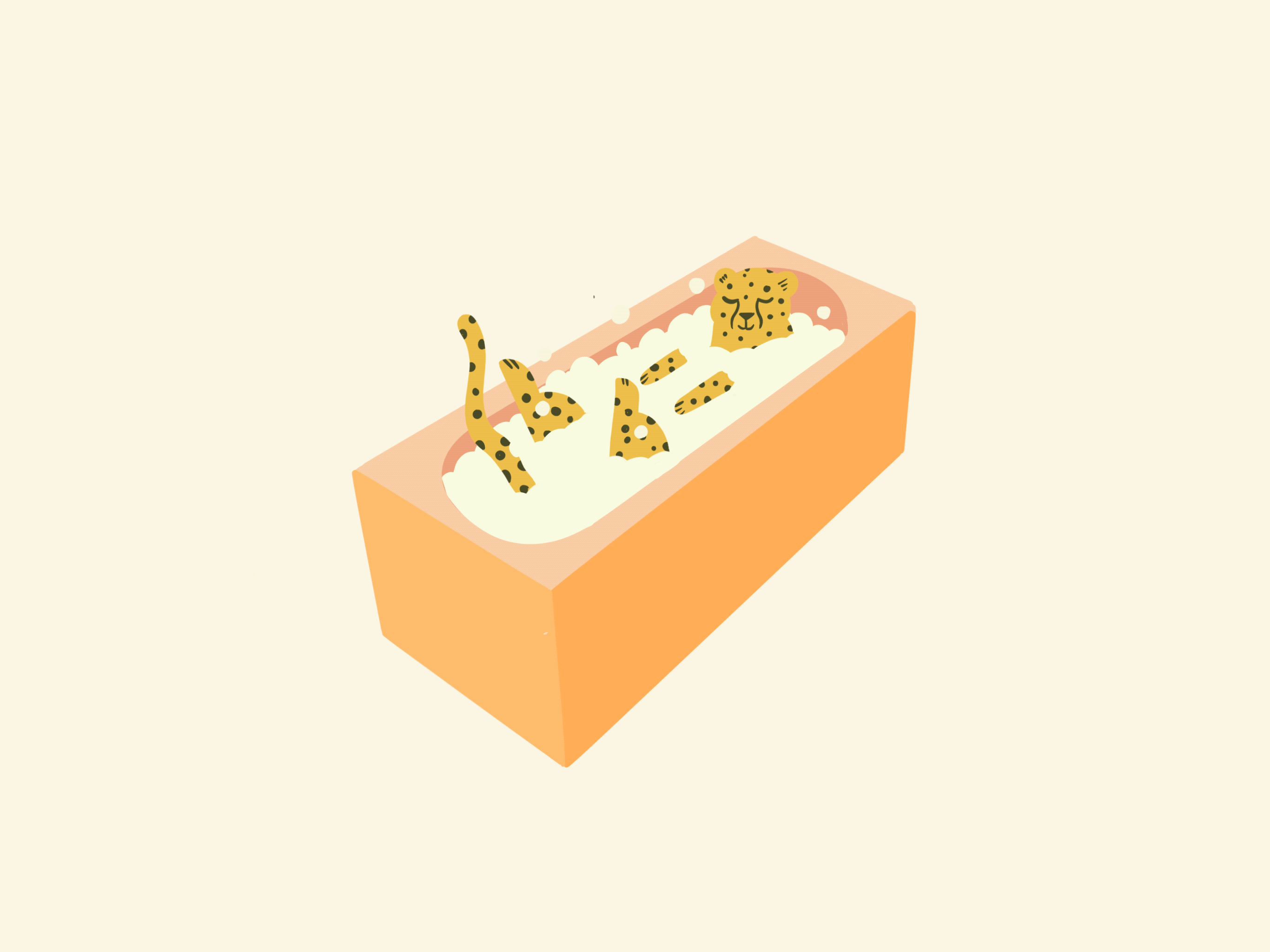 Procreate: C is for Cheetah in the Bath 2d 2danimation framebyframe illustration procreate vector