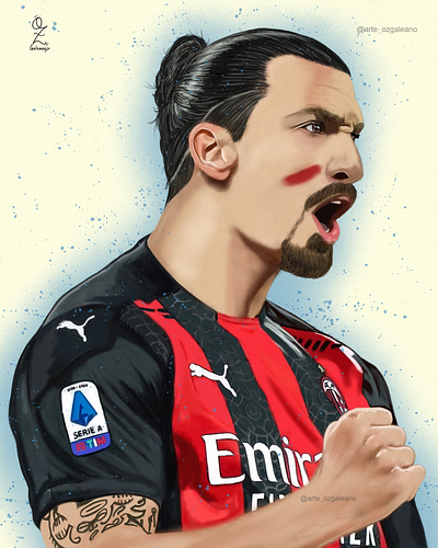 Ibra Oz Galeano art arte dibujo digitalart drawing fanart football futbol ibrahimovic mexico milan ozgaleano