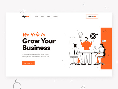 Business Header business consultation header illustration marketing ui design