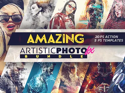 Amazing Artistic Photo Fx action actions art bundle bundle template bundles design photoshop photoshop action photoshop art photoshop editing photoshop template psd psd design psd download psd mockup psd template