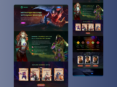 Onizerox-P2E NFT Gaming Website Design nft landing page nftgame nftmarketplace p2e playtoearn ui uiux userinterface web design