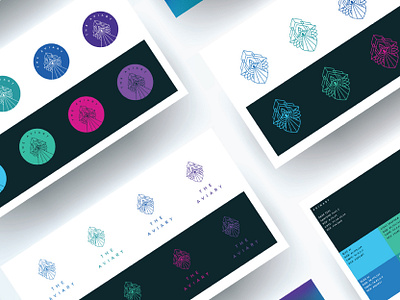 Brand Identity Design for The Aviary arthouse brand book brand design brand identity branding denverdesign design geometric design icon icon design iconography logo
