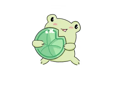 A cute little frog design frog frog logo green