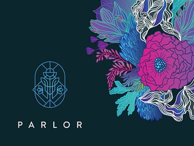 Brand Identity Design for Parlor brand design brand identity branding denverdesign design geometric design gradient icon illustration logo plants vector