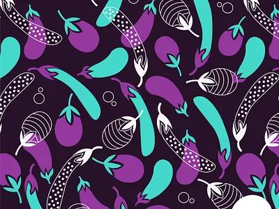 EggPlant Pattern art flat illustration illustrator pattern pattern a day pattern design surface pattern surface pattern design vector