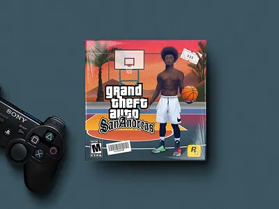 GTA San Andreas cd cover game art gta5 illustration