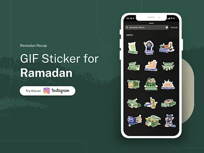 GIF Stickers - Ramadhan Sticker Instagram Recap app design eid mubarrak gif sticker illustration instagram ios minimal popular popular design popular shot ramadhan sticker ui uidesign