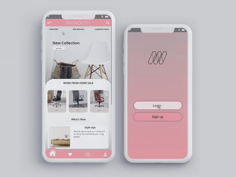 Maynooth Furniture app design interaction ux ui