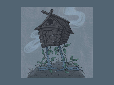 house of baba yaga baba yaga digitalart house house illustration illustration night rustic story tales