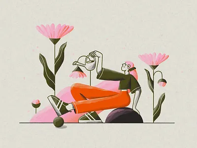 DTIYS challenge color palette drawthisinyourstyle dtiys girl illustration pencil plants procreate sneakers