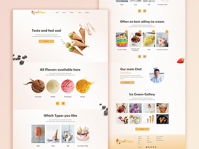 Landing Page - Ice cream design dribbble best shot ecommerce ecommerce website design figma graphic design ice cream ice cream landing page ice cream website landing page landing page design trends ui design ui ux ux design webdesign website design website landing page