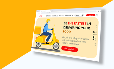 Food Delivering Website Ui Design branding design ecommerce design illustration ux vector web web ui webflow website wordpress design