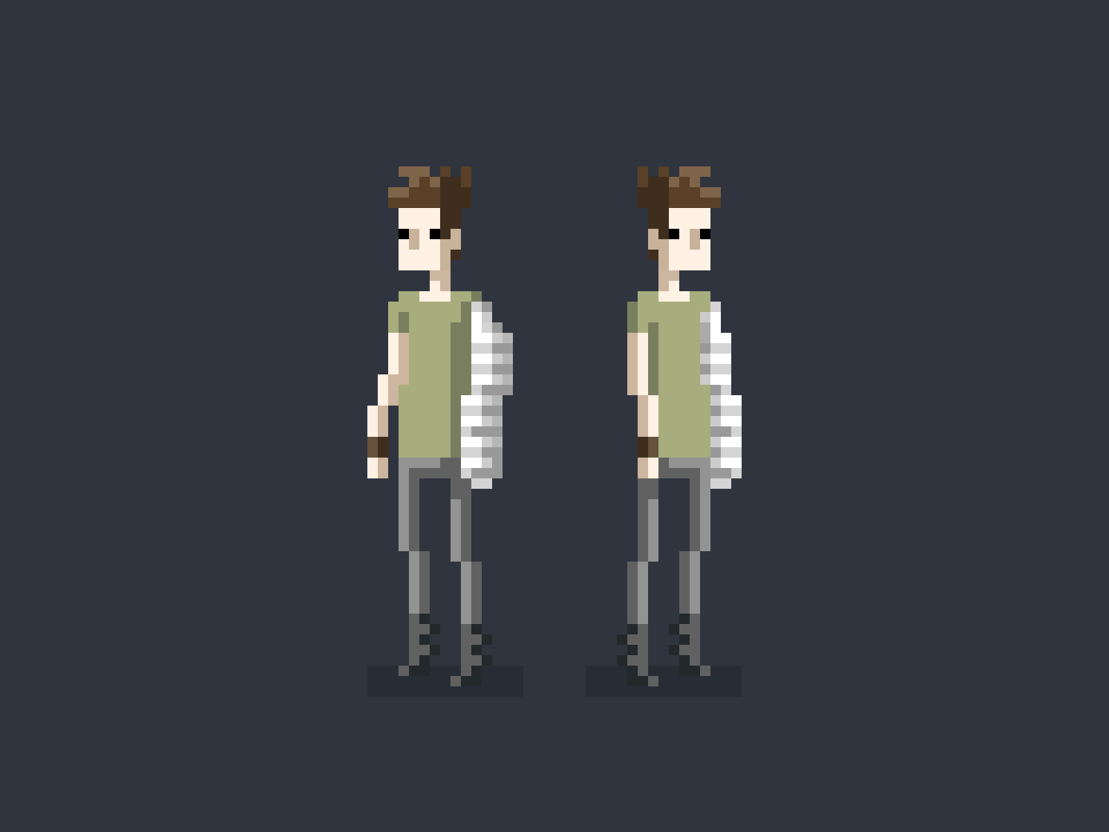 Some actions the character does. 16bit 8bit animation animation 2d character cute cyberpunk game game art game artist gameart gif animation pixel art pixel artist pixelart