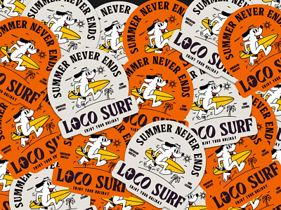 Surf Shop Branding Design - Stickers brand branding design dog graphic design identity illustration logo shop sticker surf surfboard surfing