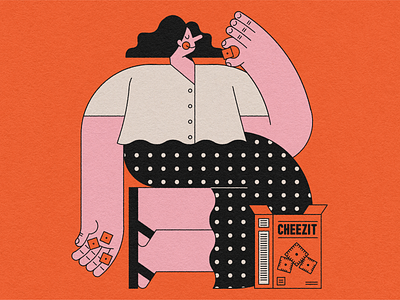 Picnic character crackers flat illustration picnic polka dots self portrait skirt summer texture