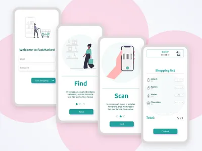 FastMarket app design flat minimal ui ui design uidesign