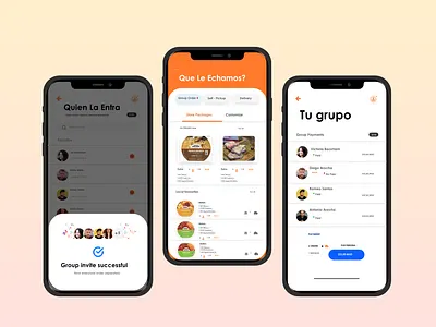 Juevesitos - Group Food ordering Application app appdesign branding design illustration mobile mobile app design mobileapp ui ux