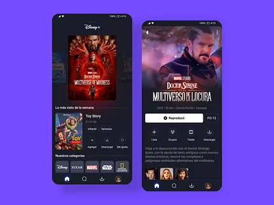 Disney+ App Redesign app appdesign design disney disneyplus graphic design ui uidesign uiux uxdesign