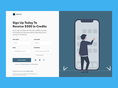 Sign Up/Register Page html website theme register page signup webdesign