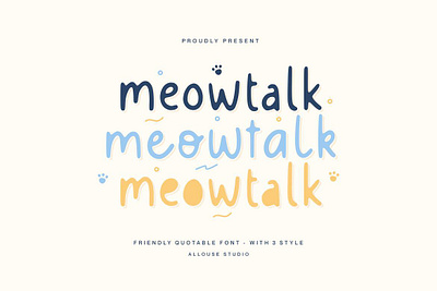 Meowtalk font handwrittenfont scriptfont typography