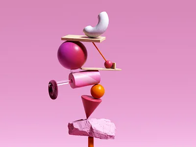 Balance 1 3d abstract c4d composition octane octanerender